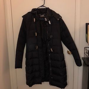 Express Large Black Long Puff Jacket Coat